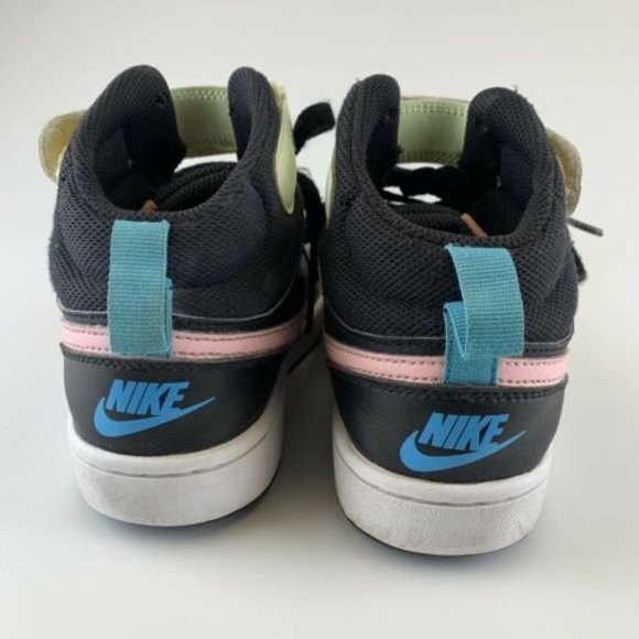 Nike Court Borough Mid 2 Basketball Youth Size 4.5 Black Pink Yellow CD7782-002 - Picture 7 of 10